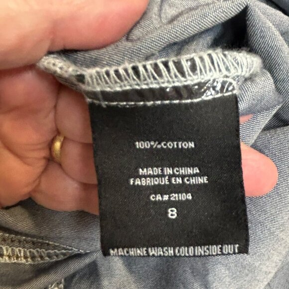 Carreli Jeans Lightweight Denim Sleeveless Snap Front Cotton Dress Size 8 - Picture 4 of 5